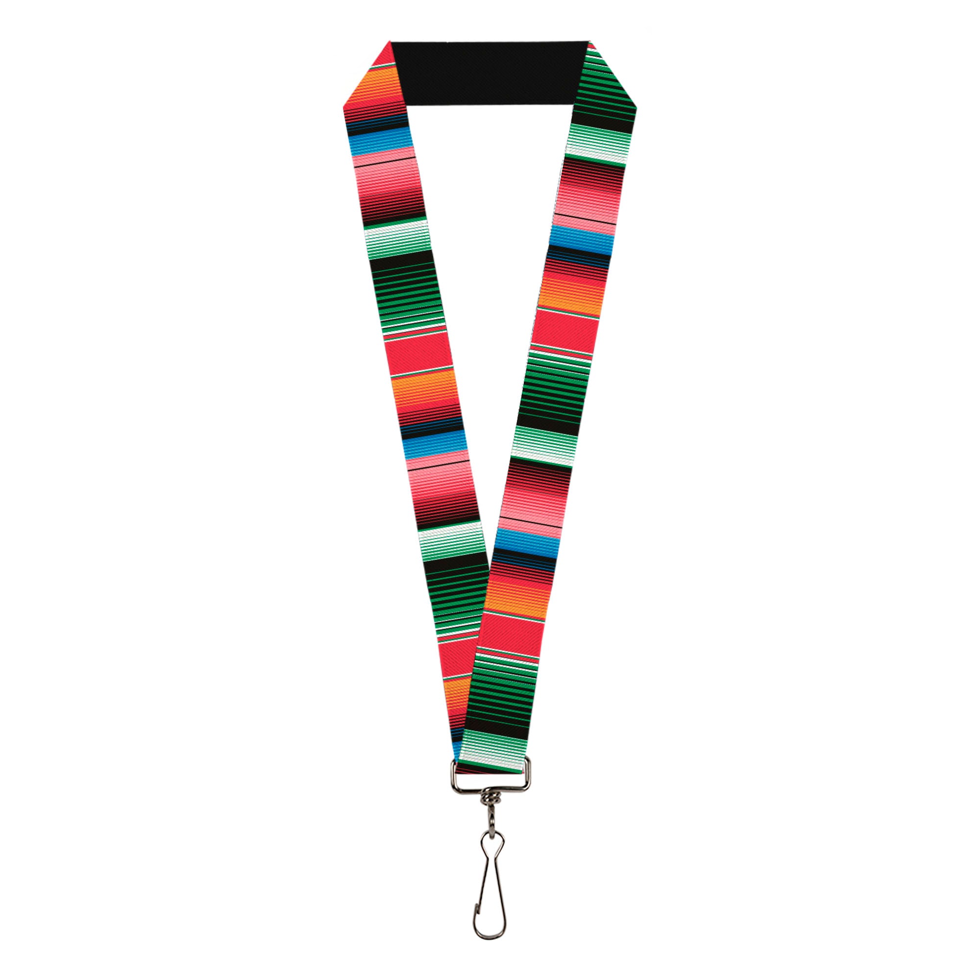 Lanyard - 1.0" - Zarape5 Vertical Multi Color Stripe Lanyards Buckle-Down