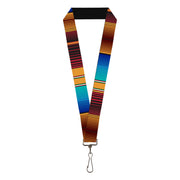 Lanyard - 1.0" - Zarape6 Vertical Stripe Gold Blues Black Red Lanyards Buckle-Down