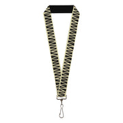 Lanyard - 1.0" - Zig Zag Doodle Cream Black Lanyards Buckle-Down