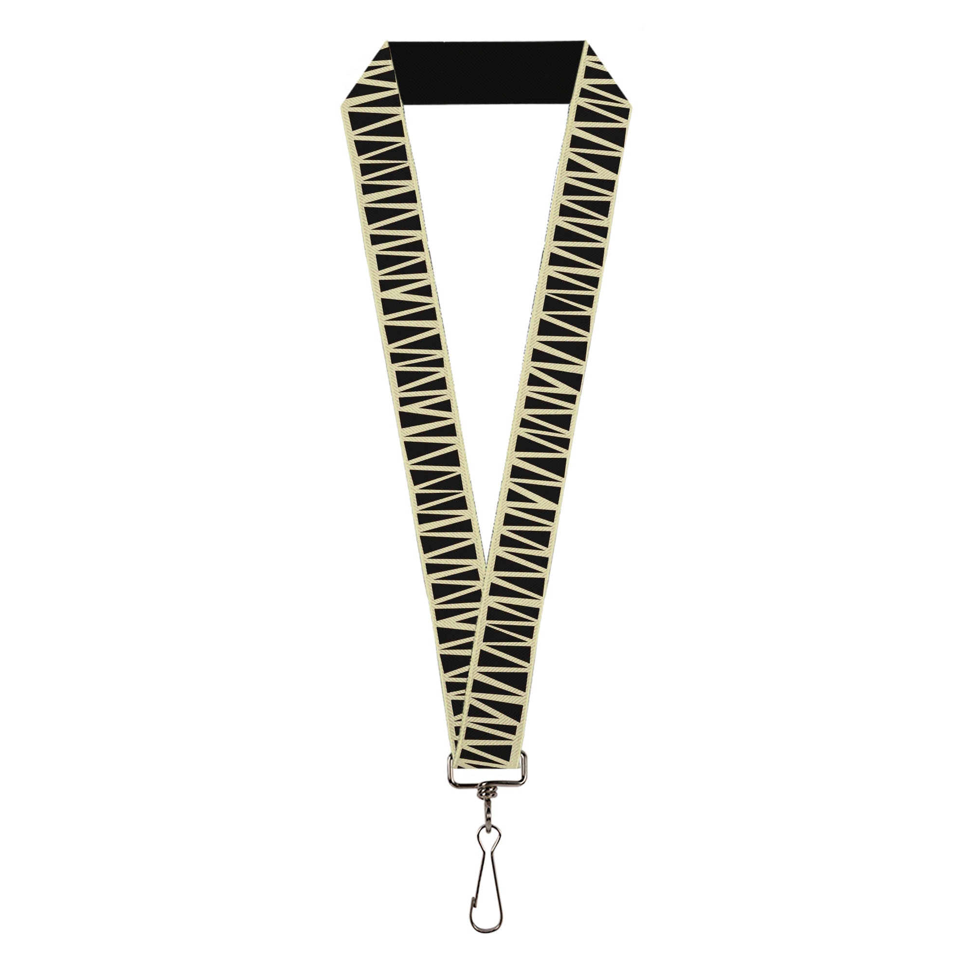 Lanyard - 1.0" - Zig Zag Doodle Cream Black Lanyards Buckle-Down