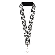 Lanyard - 1.0" - Zig Zag Doodle Black White Lanyards Buckle-Down
