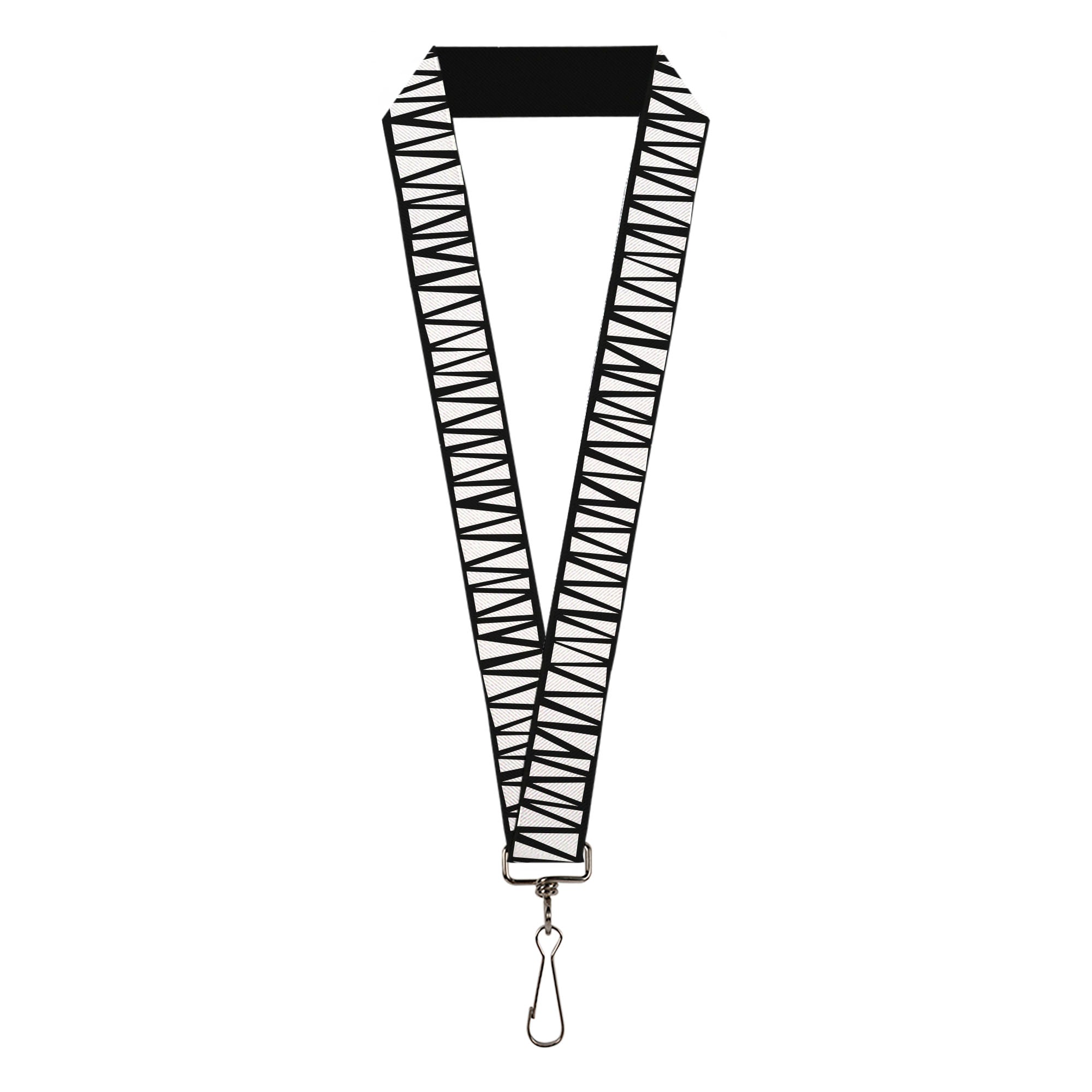 Lanyard - 1.0" - Zig Zag Doodle Black White Lanyards Buckle-Down