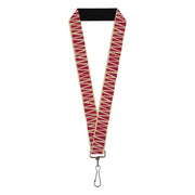 Lanyard - 1.0" - Zig Zag Doodle Tan Red Lanyards Buckle-Down