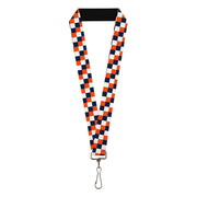 Lanyard - 1.0" - Checker Navy Orange White Lanyards Buckle-Down