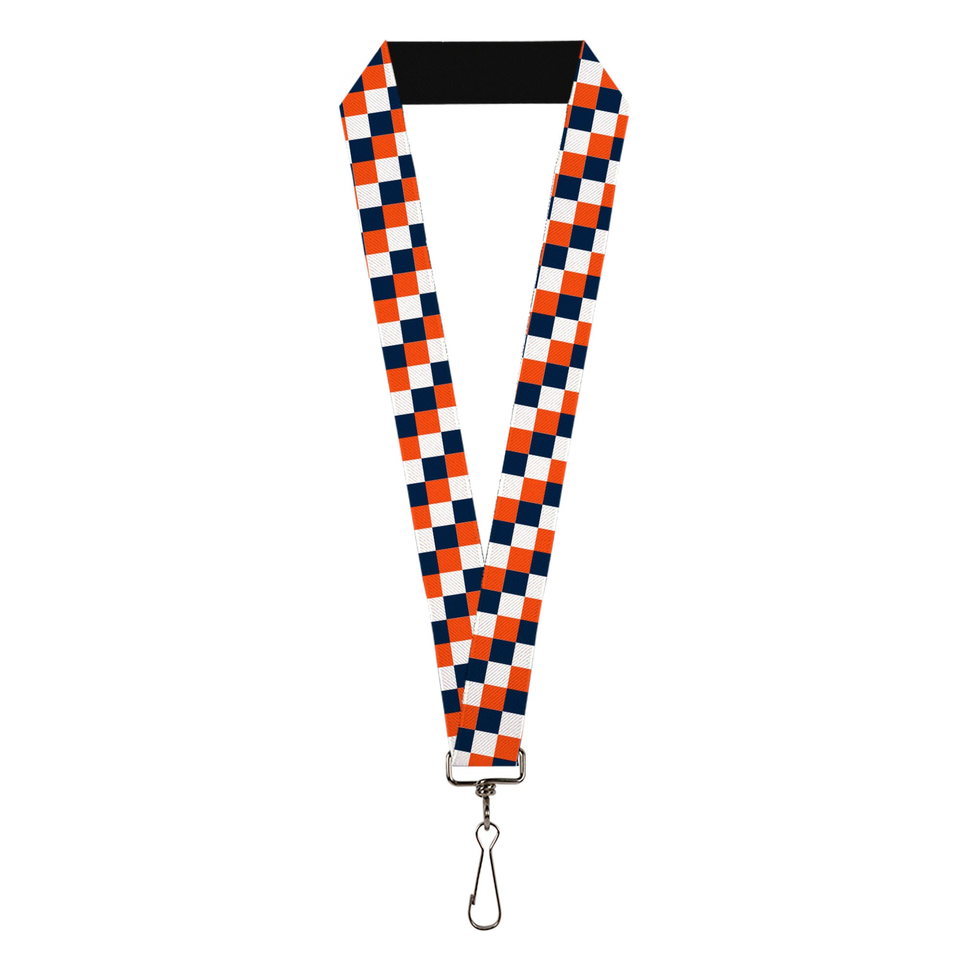 Lanyard - 1.0" - Checker Navy Orange White Lanyards Buckle-Down