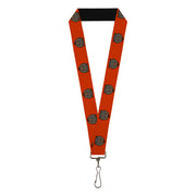 Lanyard - 1.0" - Brown Bear Repeat Orange Lanyards Buckle-Down