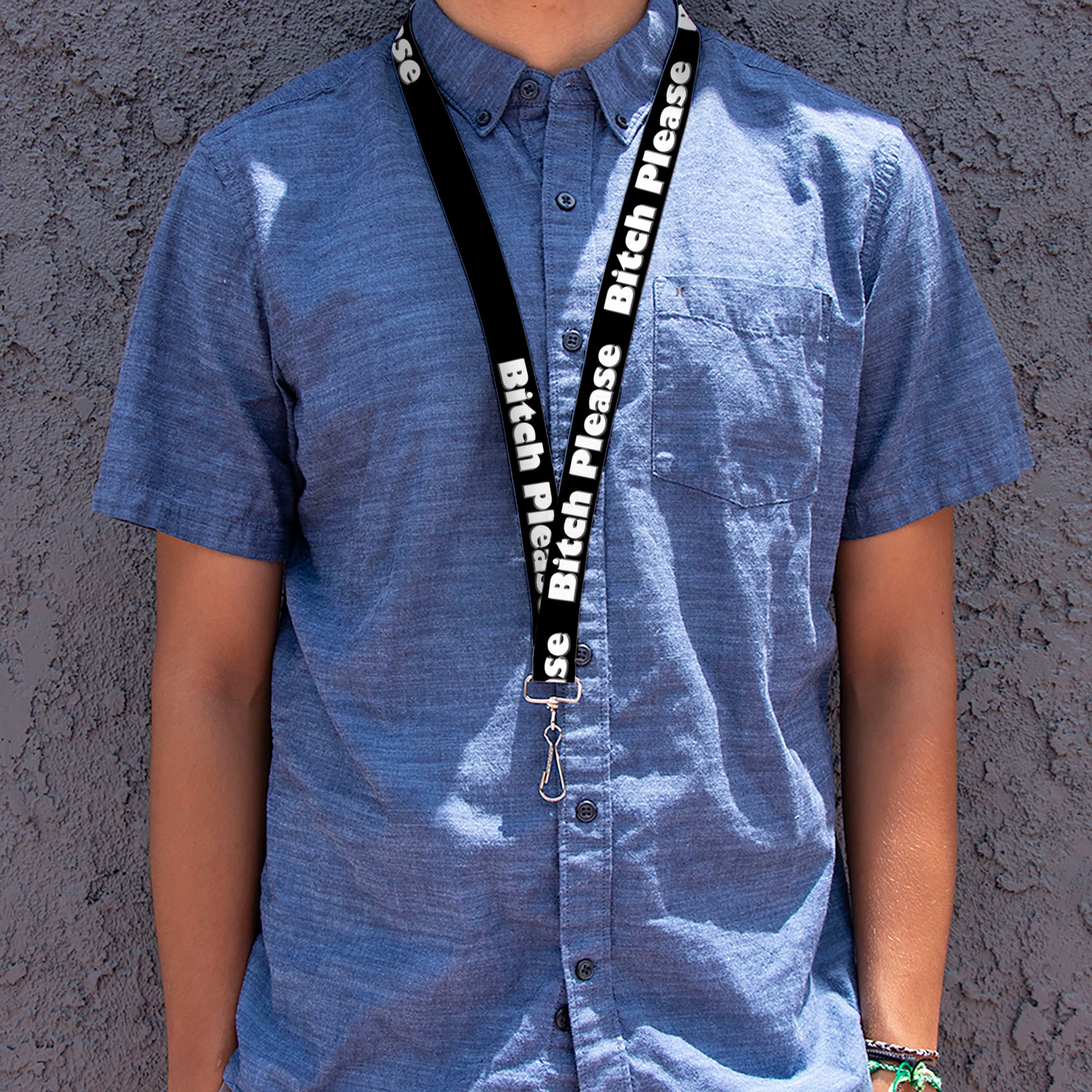 Buckle-Down Lanyard - BITCH PLEASE Black/White Lanyards Buckle-Down