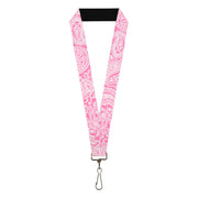 Lanyard - 1.0" - Bandana Skulls Pink White Lanyards Buckle-Down