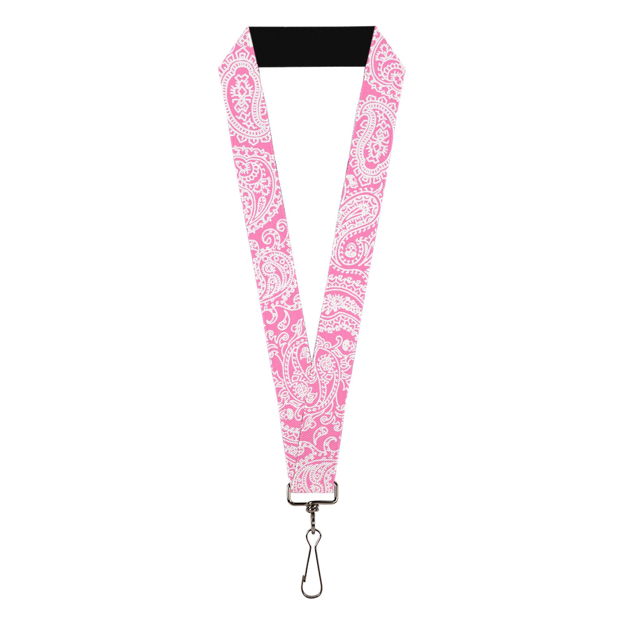 Lanyard - 1.0" - Bandana Skulls Pink White Lanyards Buckle-Down