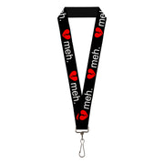 Lanyard - 1.0" - Broken Heart MEH Black Red White Lanyards Buckle-Down