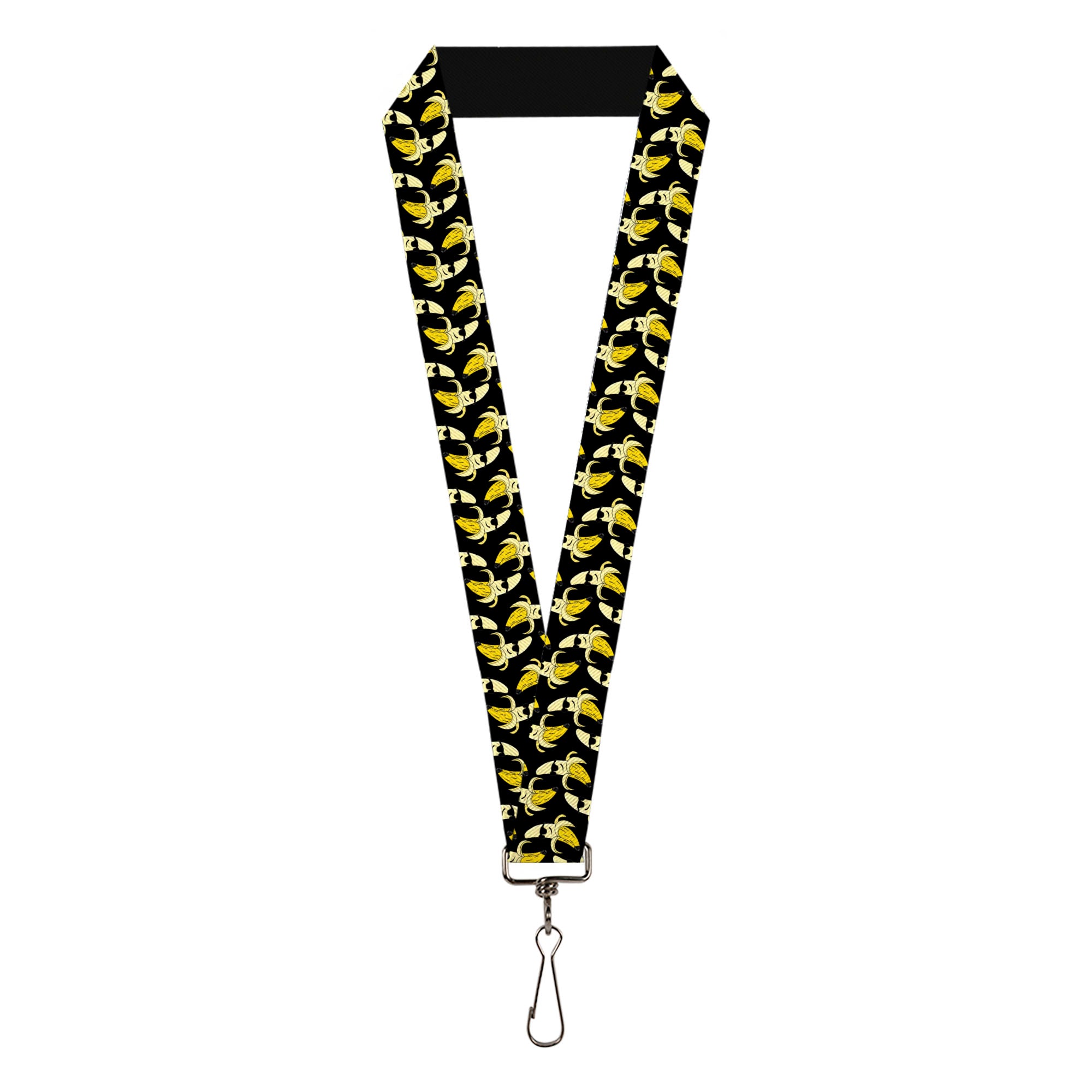 Lanyard - 1.0" - Banana Peeled w Sunglasses Black Yellow Lanyards Buckle-Down