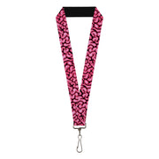 Lanyard - 1.0" - Brains Black Pink Lanyards Buckle-Down
