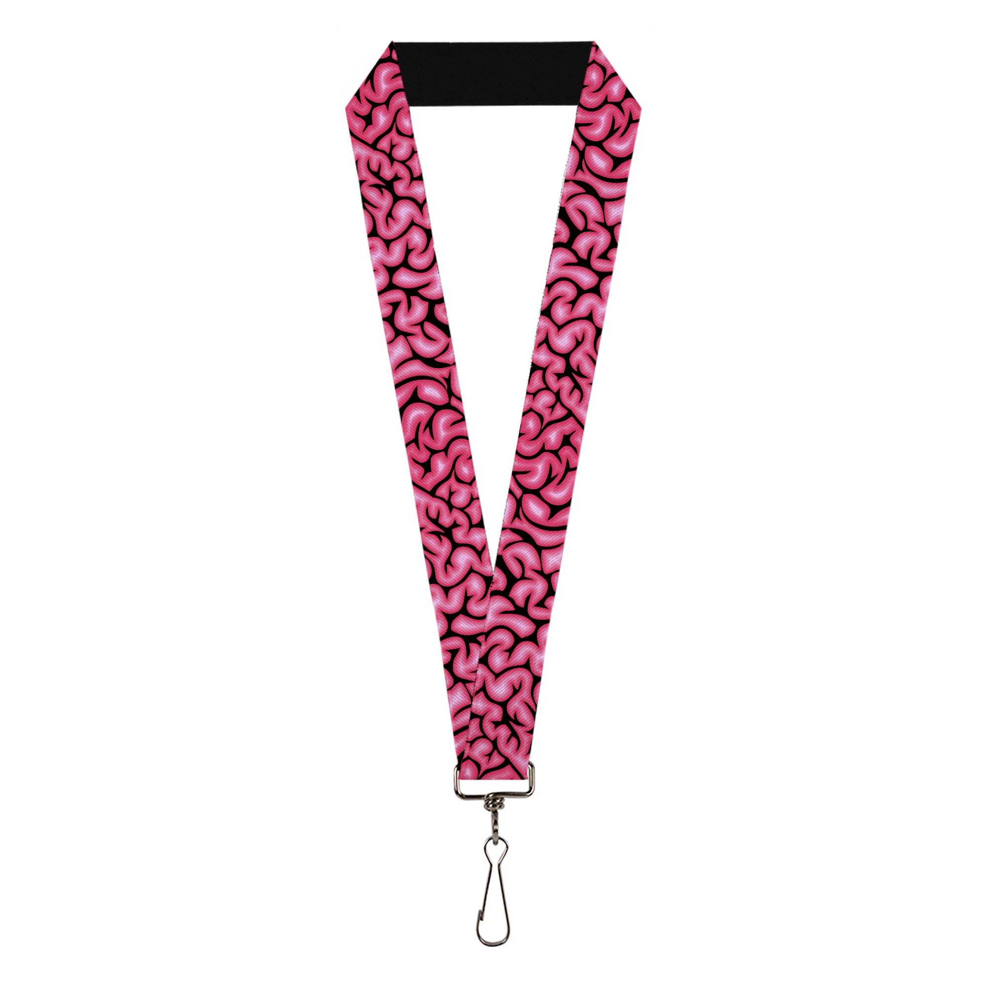 Lanyard - 1.0" - Brains Black Pink Lanyards Buckle-Down