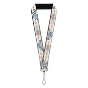 Lanyard - 1.0" - BD AUTHENTIC SEATBELT BELT White Blue Red Lanyards Buckle-Down