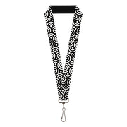 Lanyard - 1.0" - Bullseye Stacked Black White Lanyards Buckle-Down