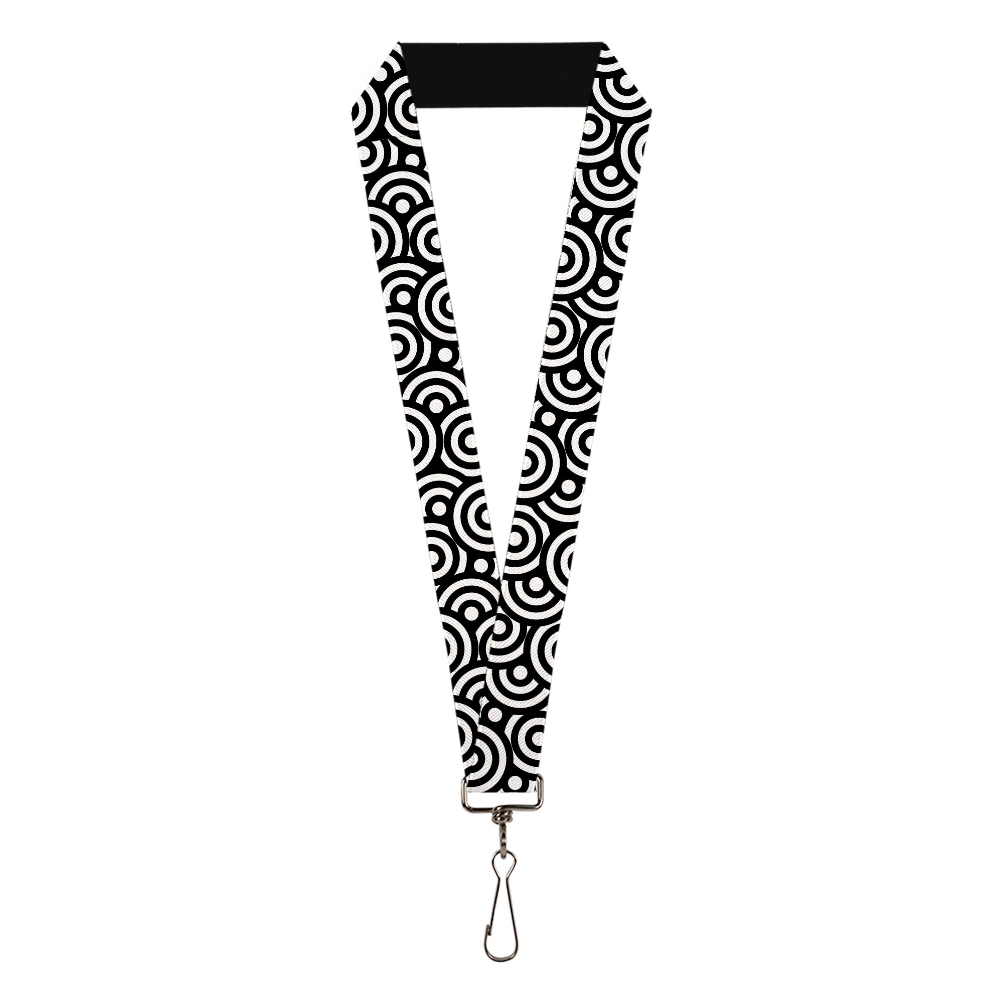 Lanyard - 1.0" - Bullseye Stacked Black White Lanyards Buckle-Down