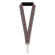 Lanyard - 1.0" - Bullseye Stacked Black White Red Lanyards Buckle-Down