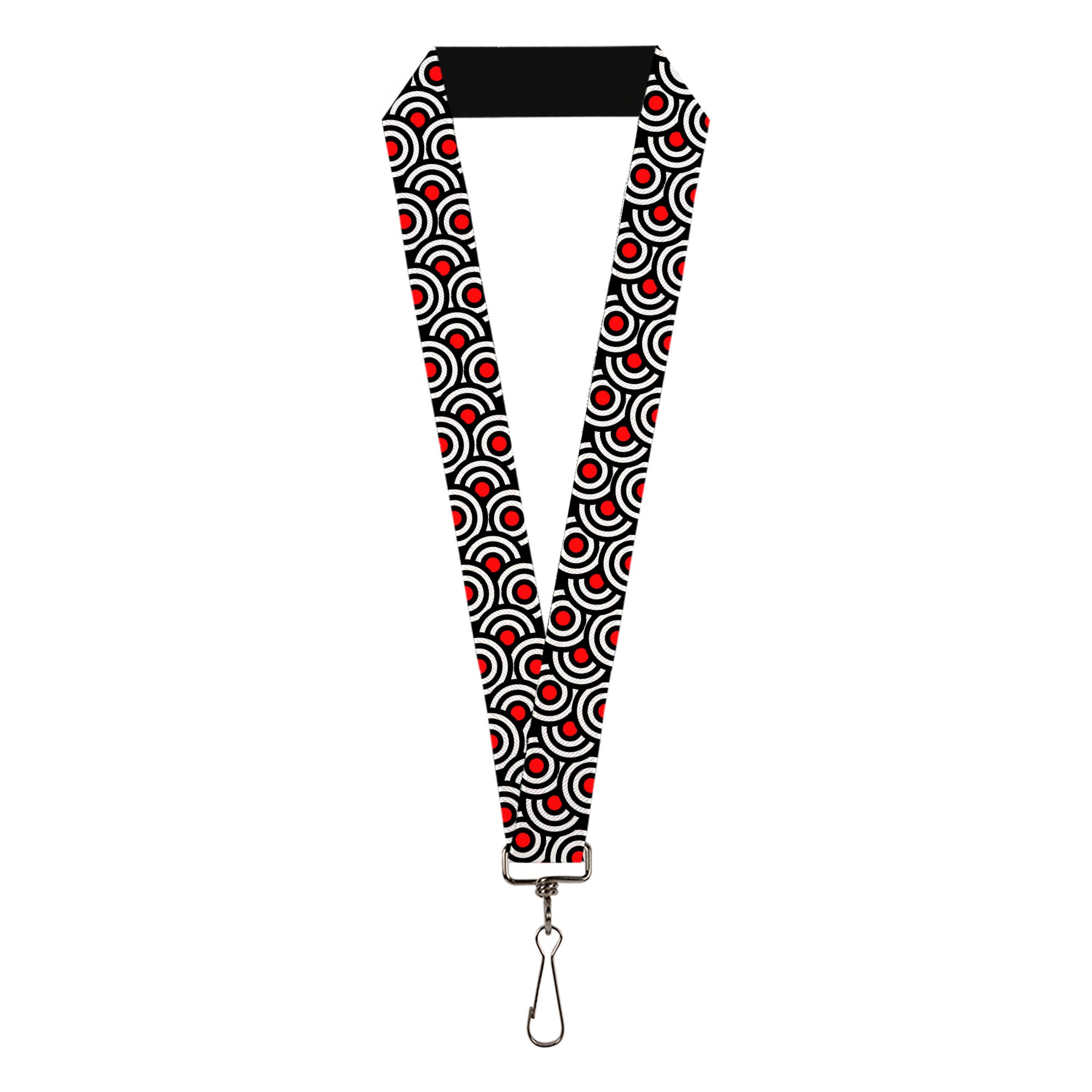 Lanyard - 1.0" - Bullseye Stacked Black White Red Lanyards Buckle-Down
