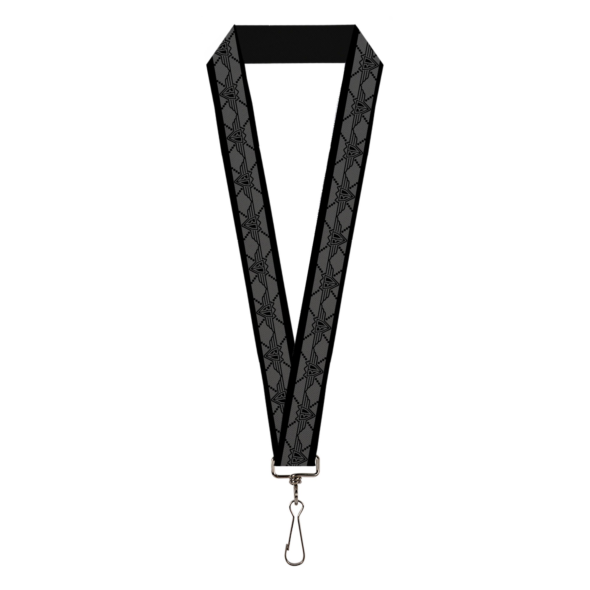 Lanyard - 1.0" - BD Monogram2 Gray Black Lanyards Buckle-Down