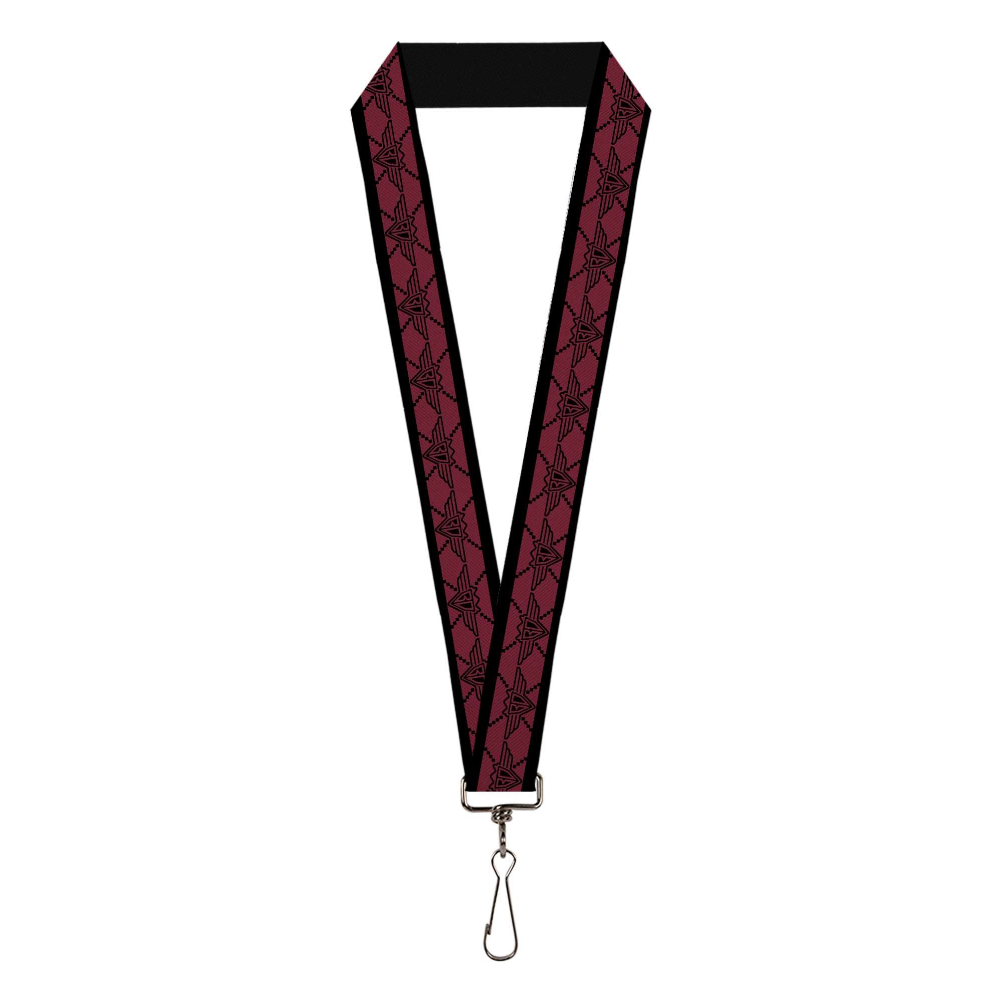 Lanyard - 1.0" - BD Monogram2 Red Black Lanyards Buckle-Down