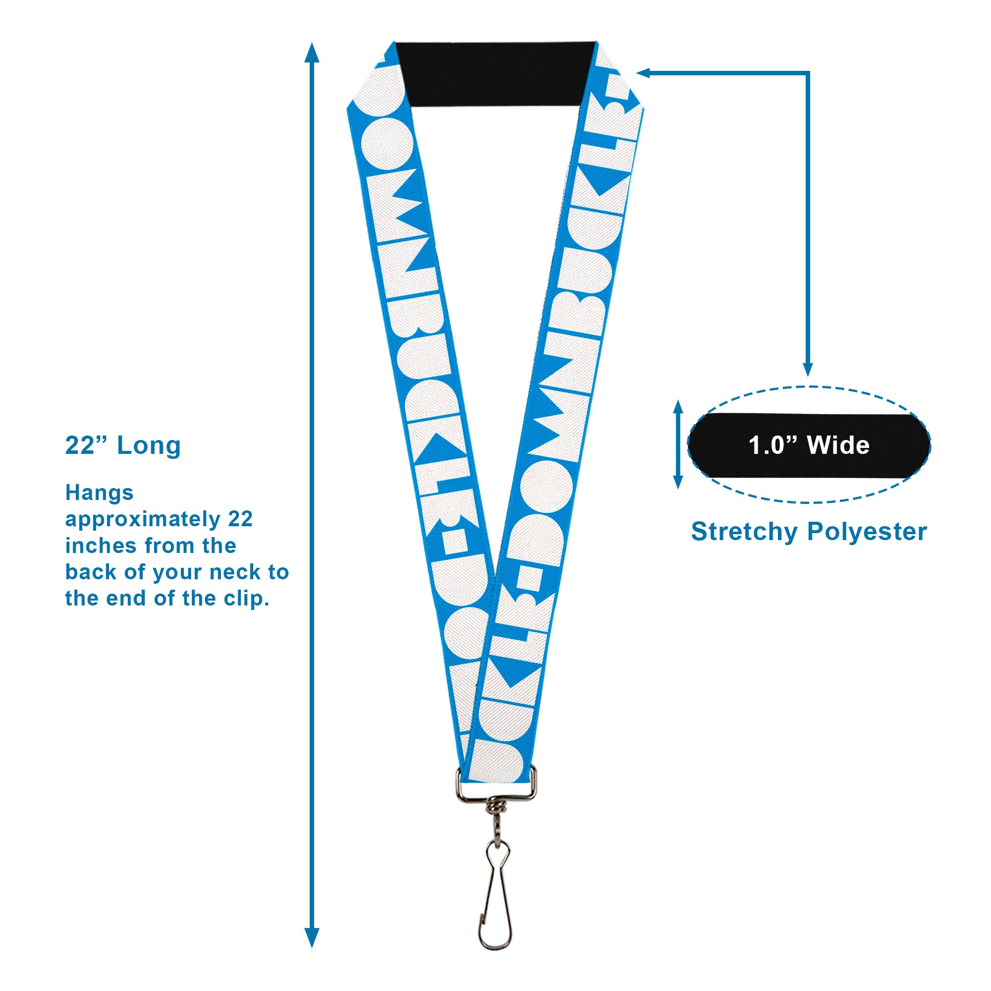 Lanyard - 1.0" - BUCKLE-DOWN Shapes Turquoise White Lanyards Buckle-Down