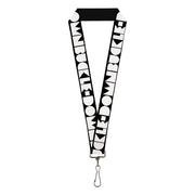 Lanyard - 1.0" - BUCKLE-DOWN Shapes Black White Lanyards Buckle-Down