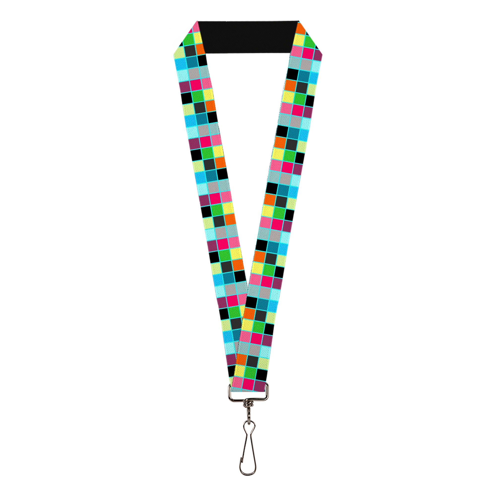 Lanyard - 1.0" - Checker Bright Pastel w Outline Lanyards Buckle-Down