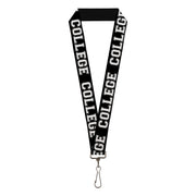 Lanyard - 1.0" - COLLEGE Black White Lanyards Buckle-Down