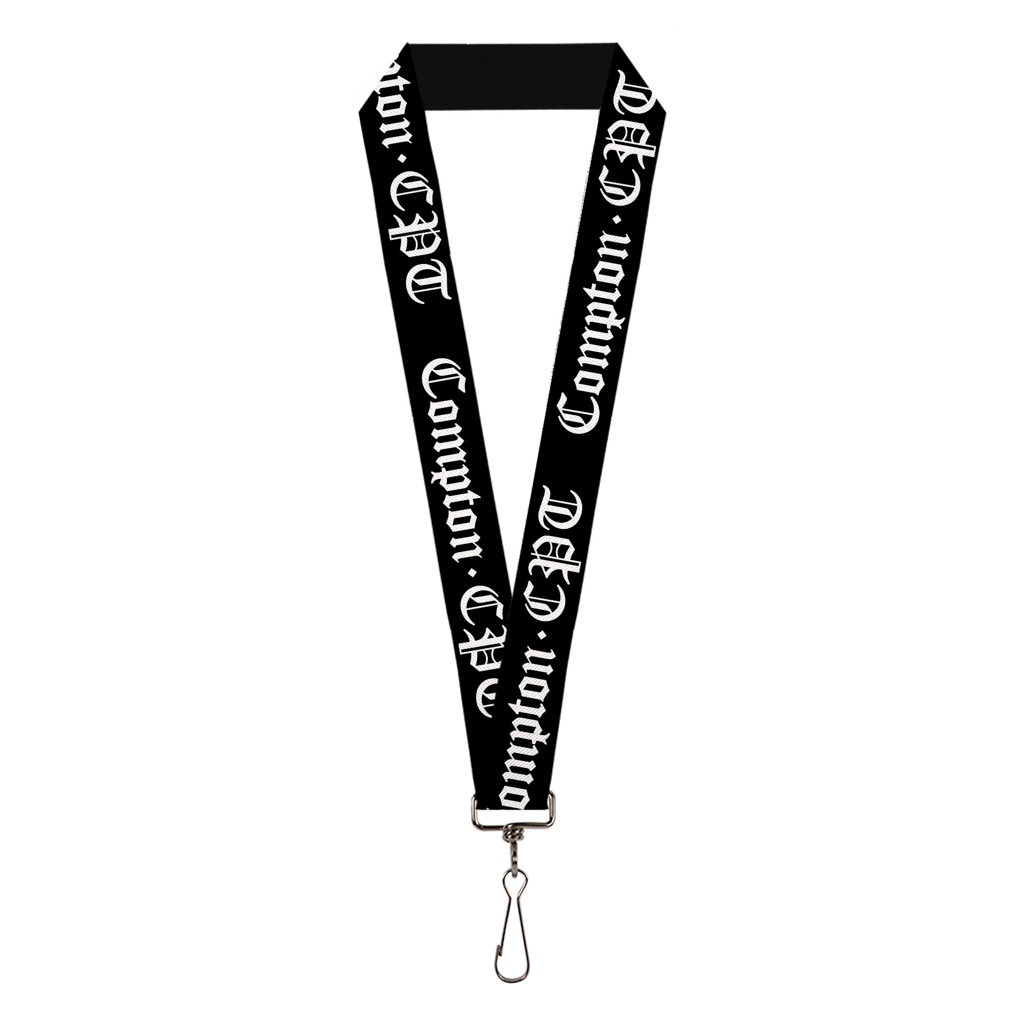 Lanyard - 1.0" - COMPTON-CPT Black White Lanyards Buckle-Down
