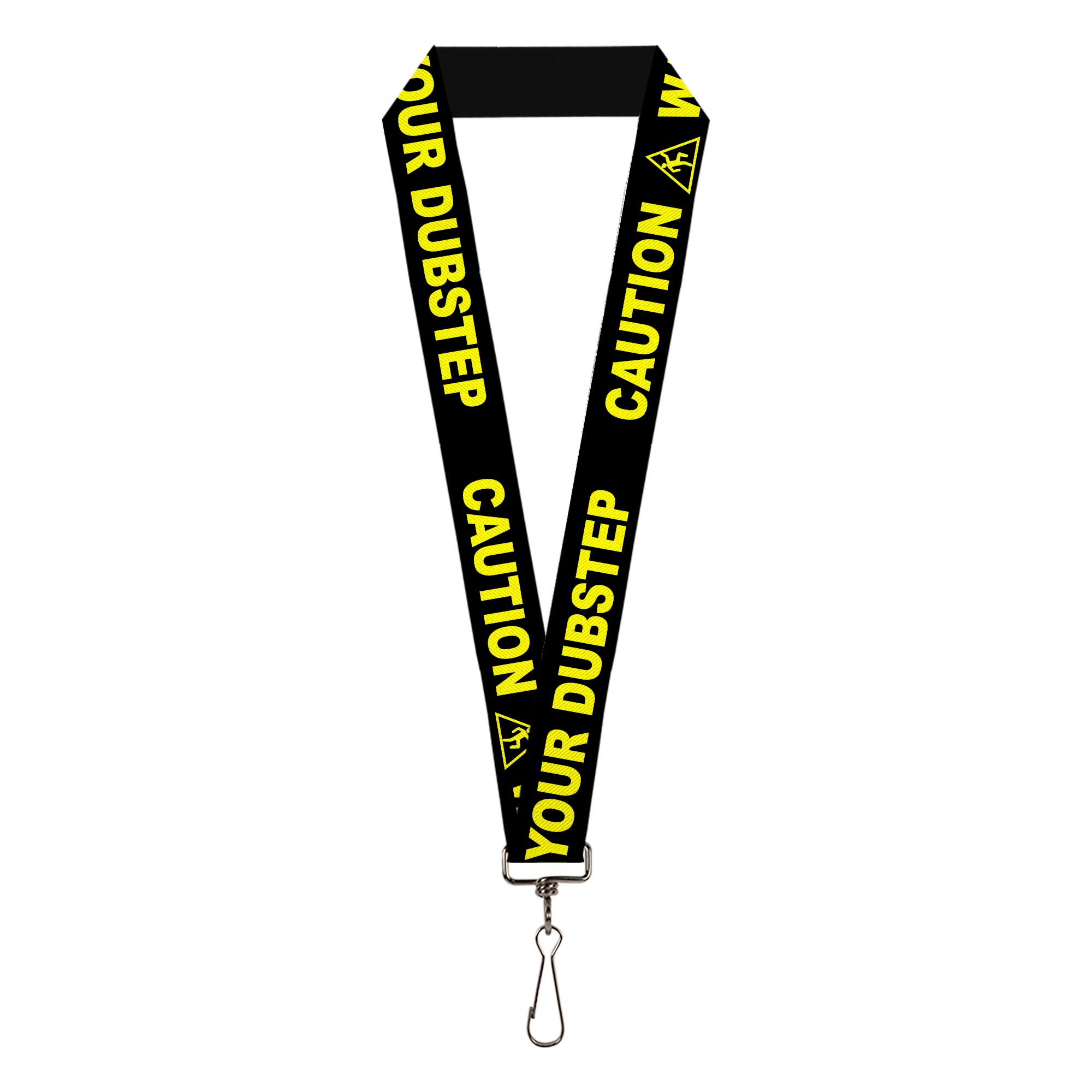 Lanyard - 1.0" - CAUTION WATCH YOUR DUBSTEP Black Yellow Lanyards Buckle-Down