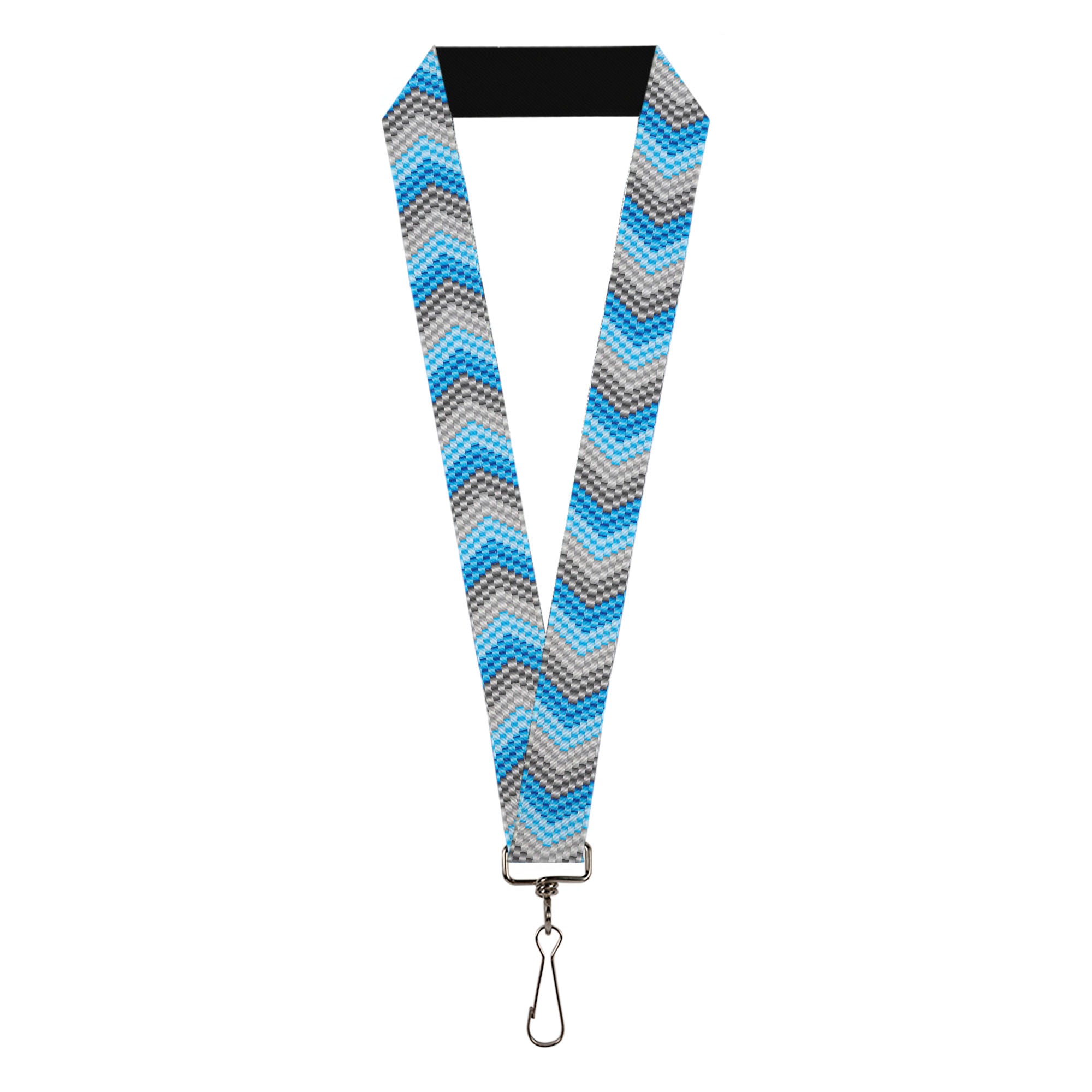 Lanyard - 1.0" - Chevron Weave Grays Blues Lanyards Buckle-Down