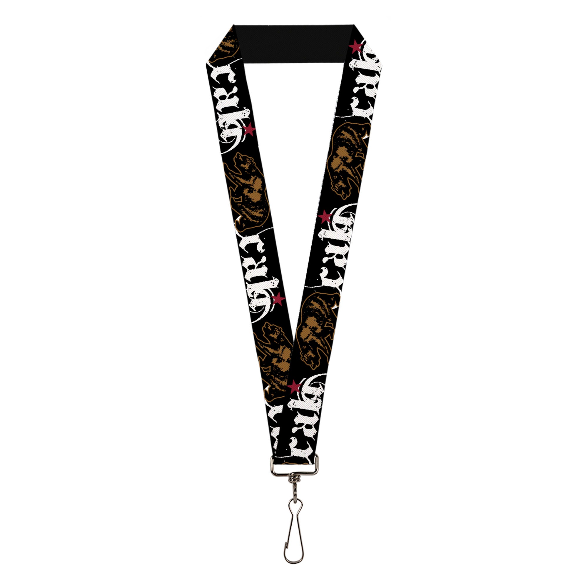 Lanyard - 1.0" - CALI w Grizzly Bear Lanyards Buckle-Down