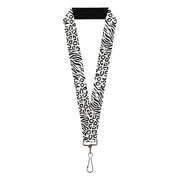 Lanyard - 1.0" - Cheebra White Black Lanyards Buckle-Down