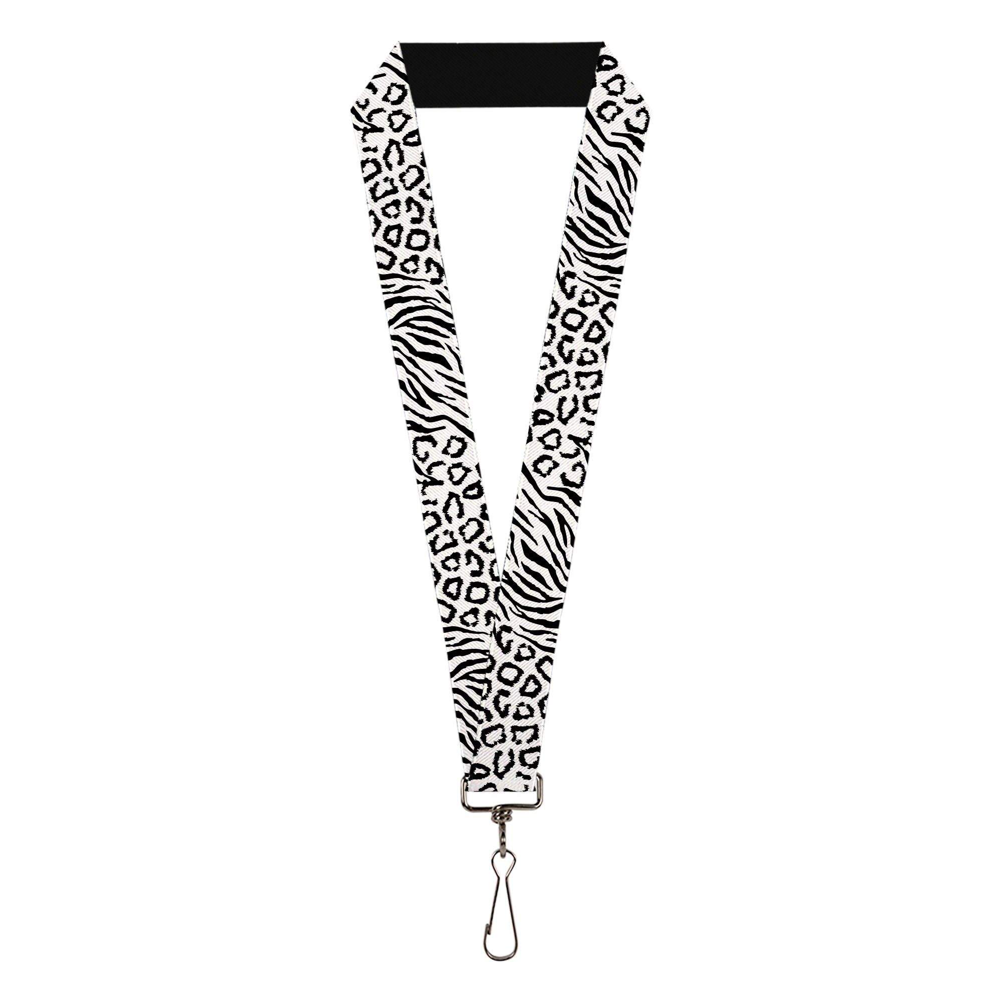 Lanyard - 1.0" - Cheebra White Black Lanyards Buckle-Down