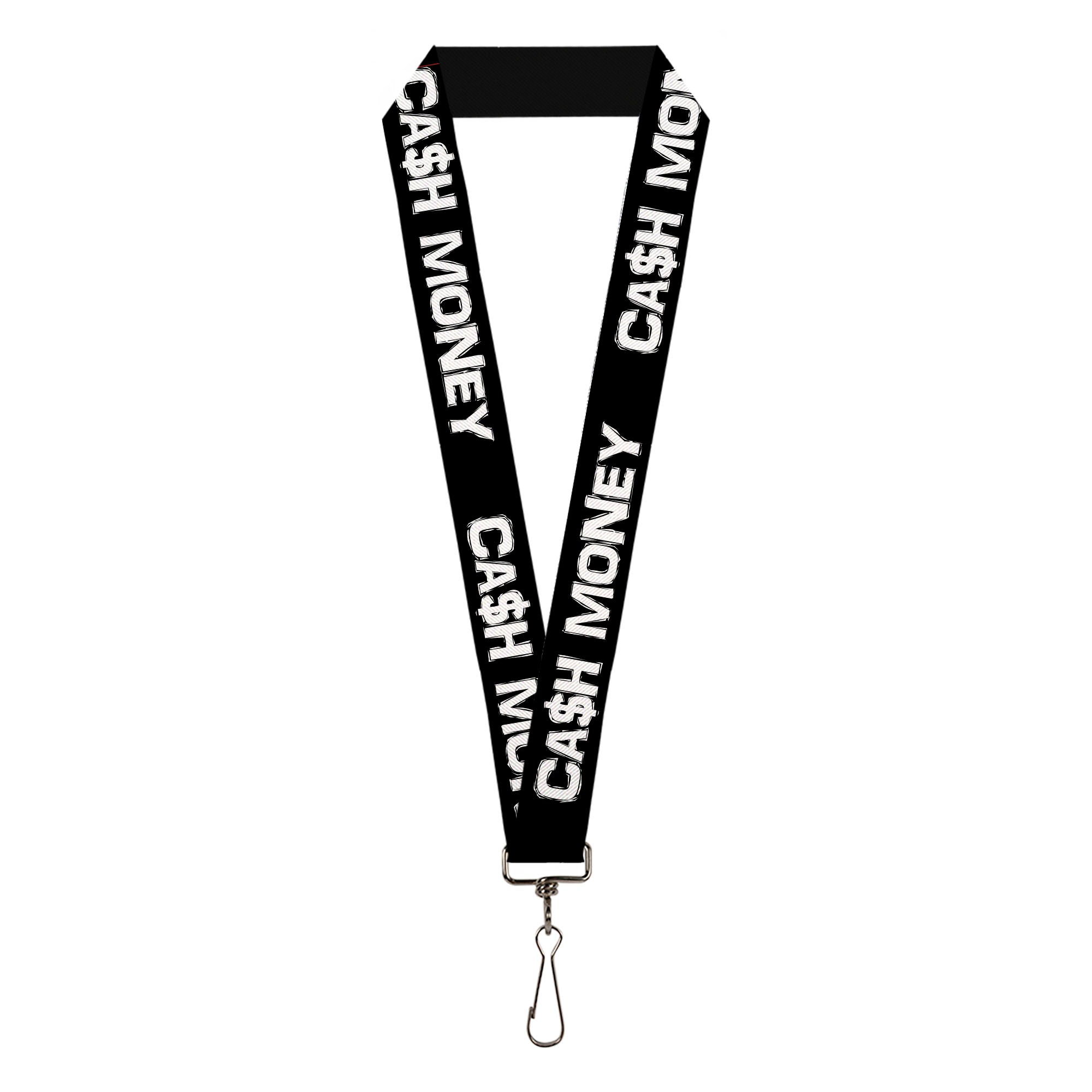 Lanyard - 1.0" - CA$H MONEY Black White Lanyards Buckle-Down