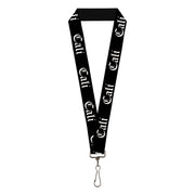 Lanyard - 1.0" - CALI Old English Black White Lanyards Buckle-Down