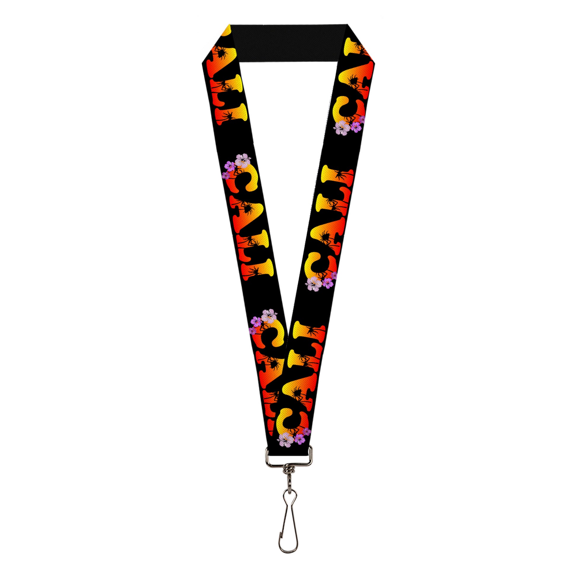 Lanyard - 1.0" - CALI Tropical Black Multi Color Lanyards Buckle-Down