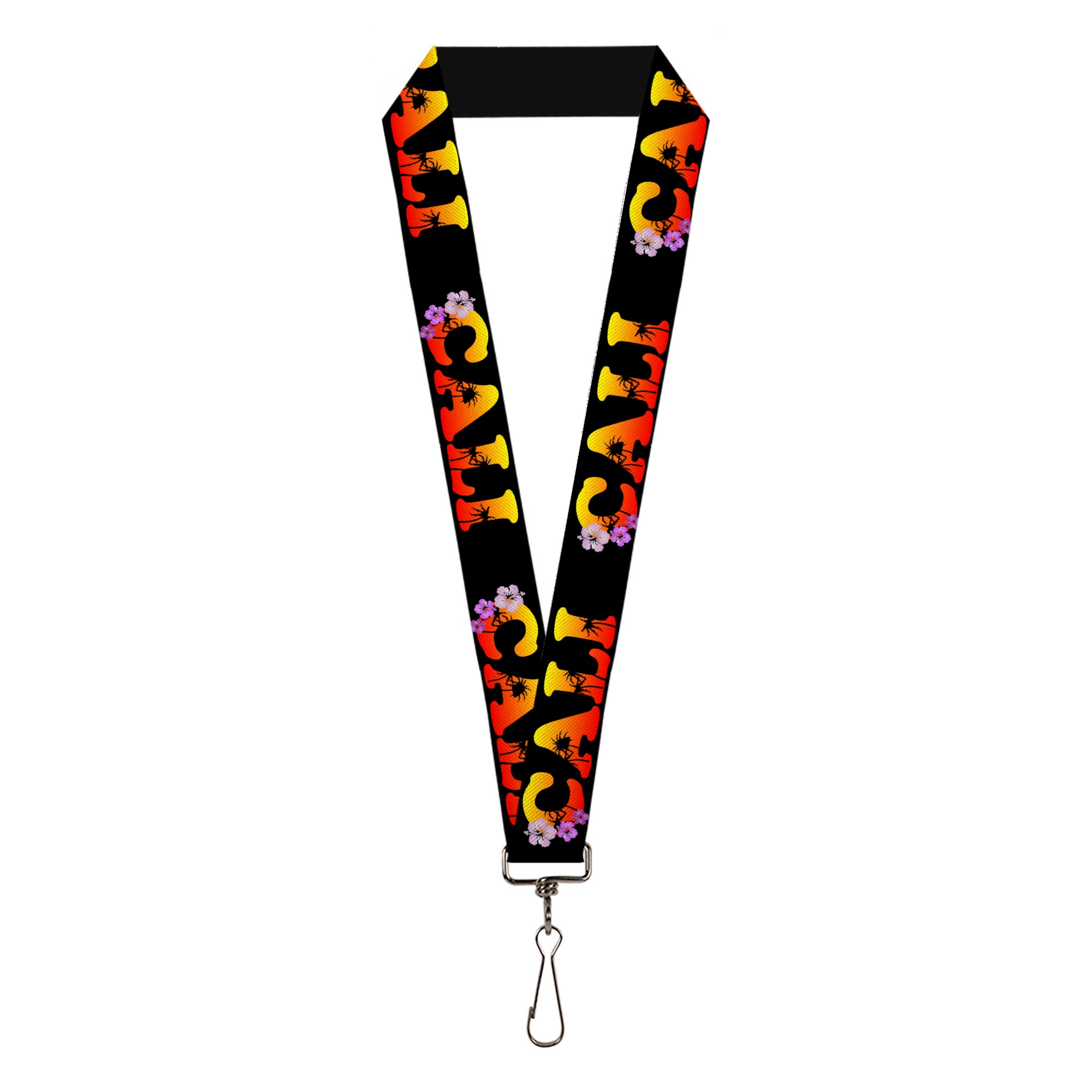 Lanyard - 1.0" - CALI Tropical Black Multi Color Lanyards Buckle-Down