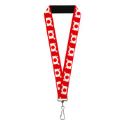 Lanyard - 1.0" - Camera Red White Lanyards Buckle-Down