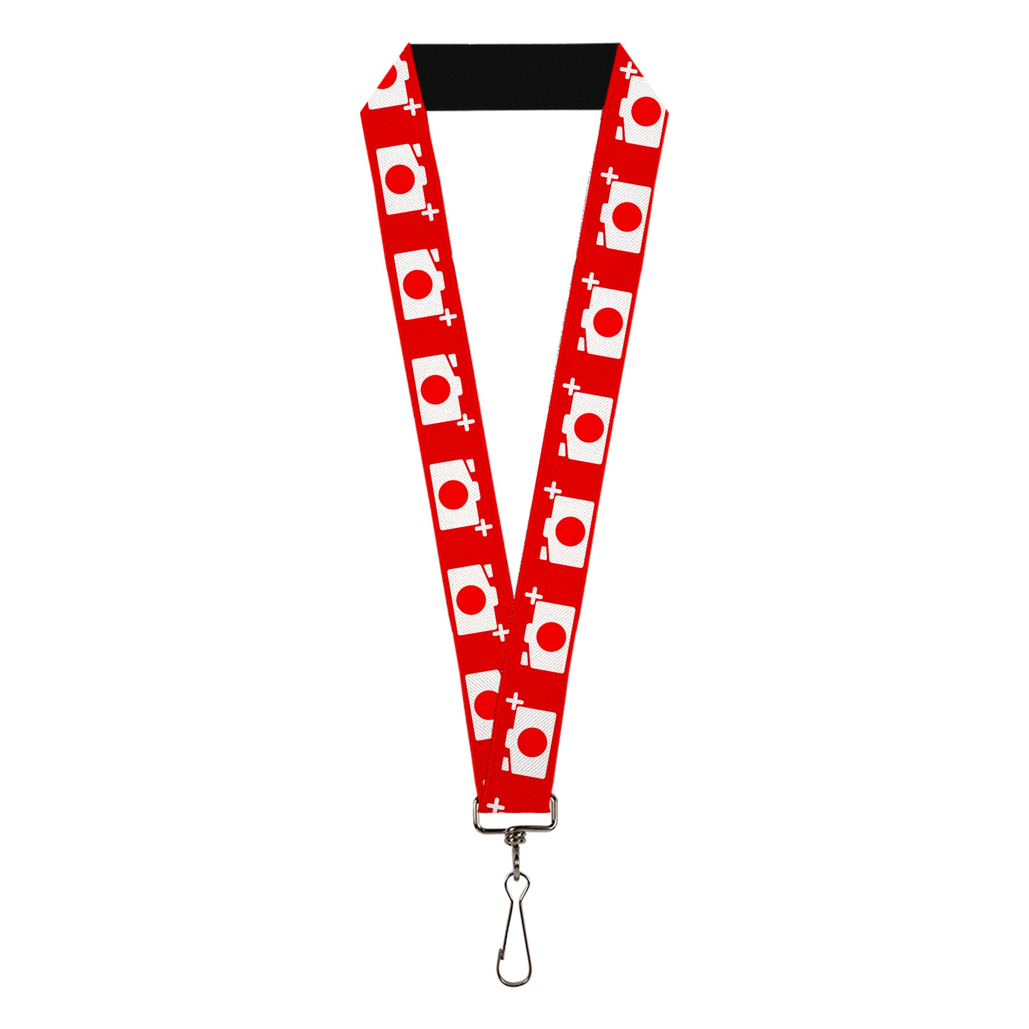 Lanyard - 1.0" - Camera Red White Lanyards Buckle-Down