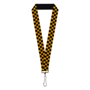 Lanyard - 1.0" - Checker Black Gold Lanyards Buckle-Down