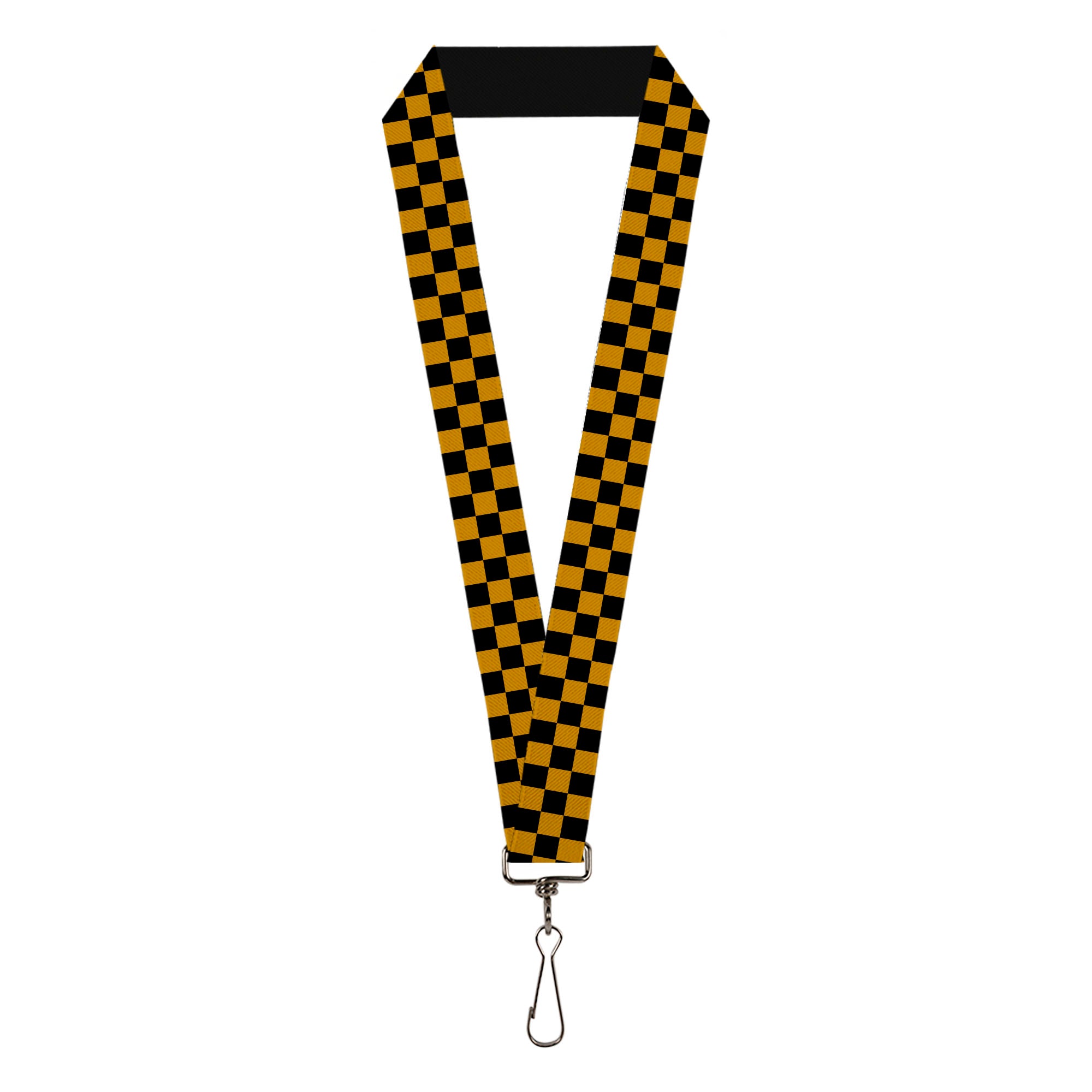 Lanyard - 1.0" - Checker Black Gold Lanyards Buckle-Down