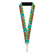 Lanyard - 1.0" - CALI Tropical Aqua Multi Color Lanyards Buckle-Down