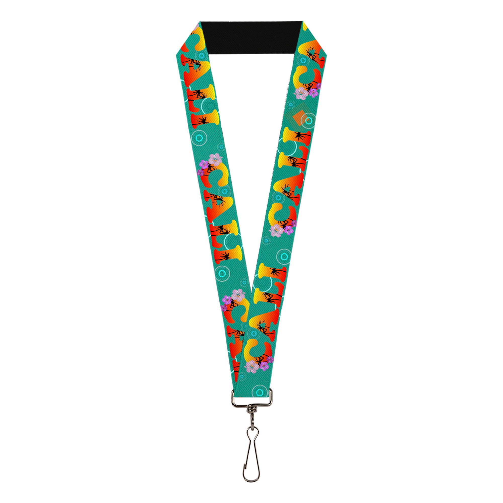Lanyard - 1.0" - CALI Tropical Aqua Multi Color Lanyards Buckle-Down
