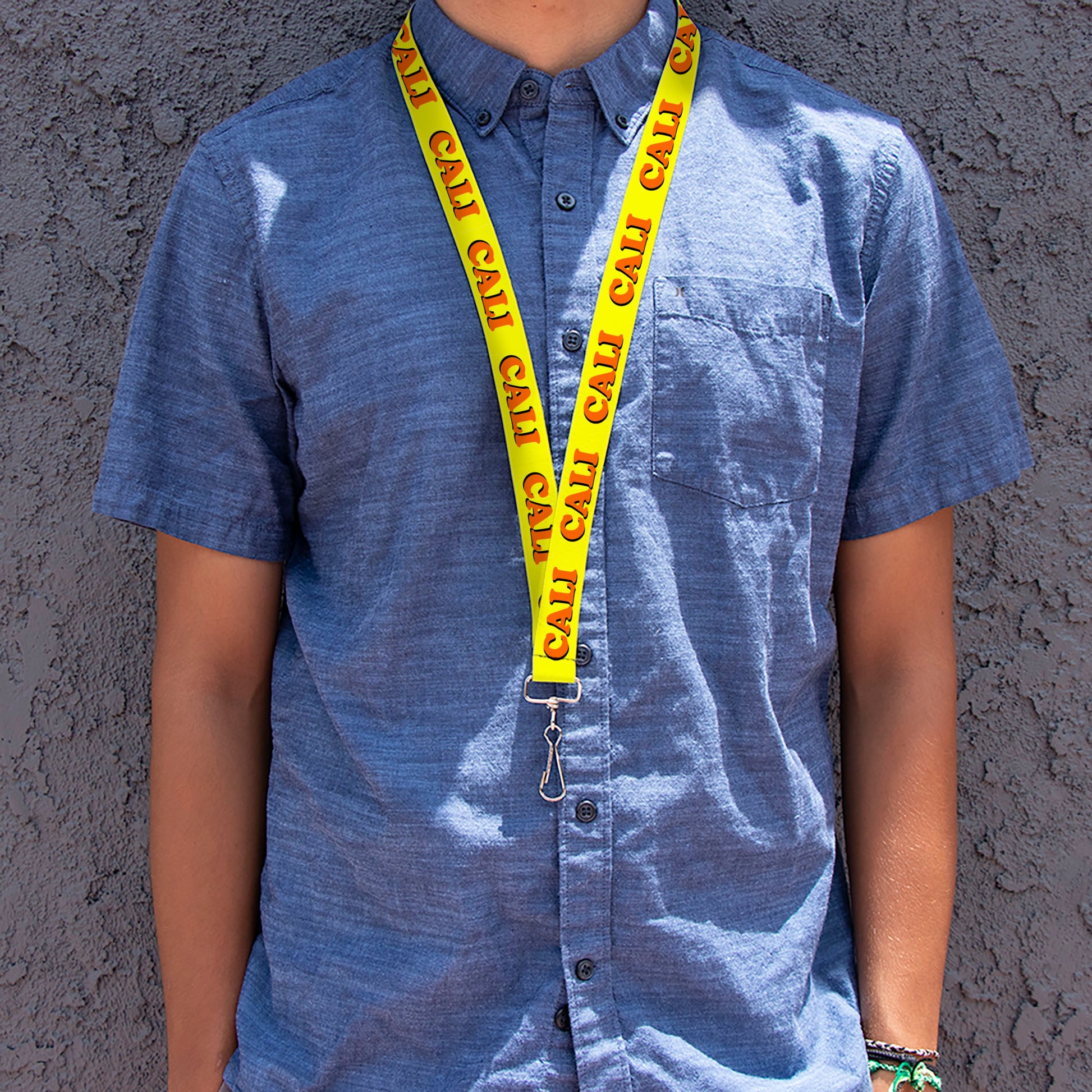 Lanyard - 1.0" - CALI Yellow Orange Lanyards Buckle-Down