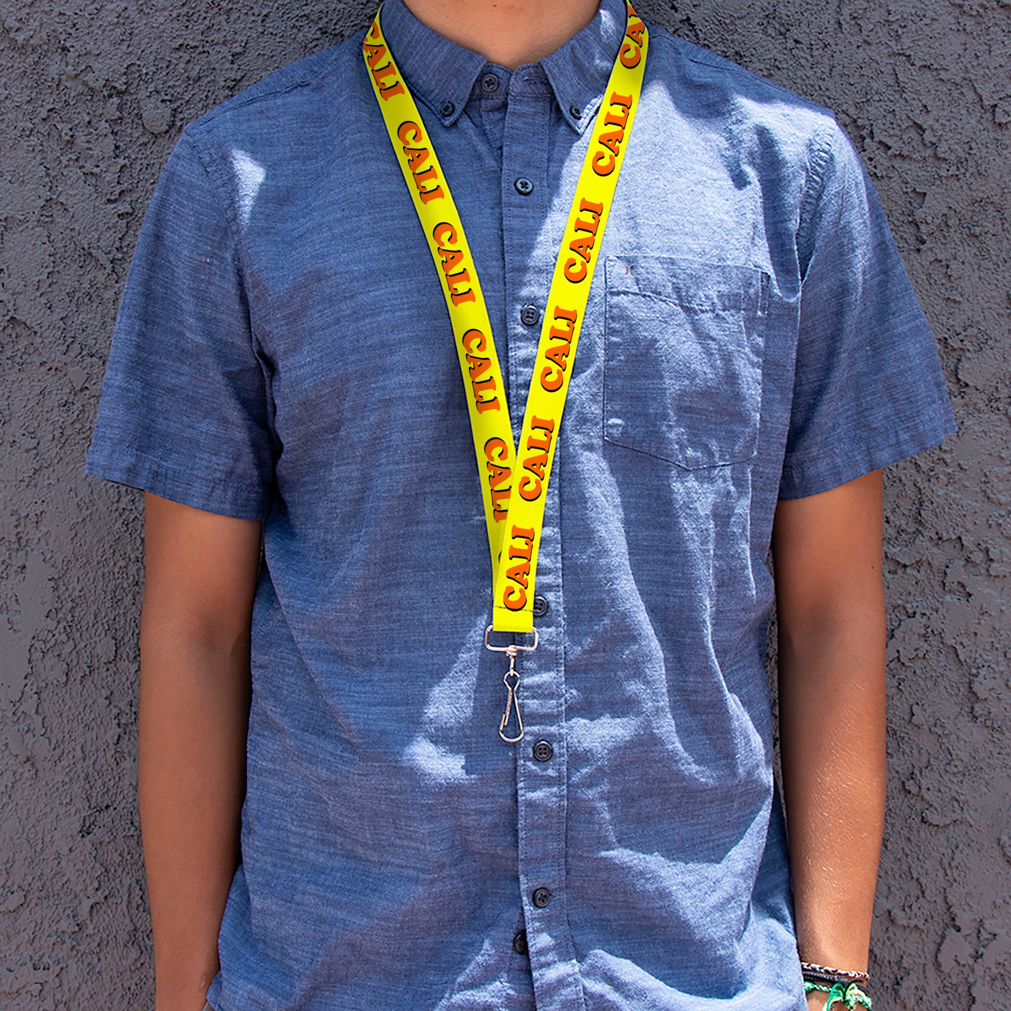 Lanyard - 1.0" - CALI Yellow Orange Lanyards Buckle-Down
