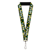 Lanyard - 1.0" - CASH MONEY w $$$ Black White Yellow Green Lanyards Buckle-Down