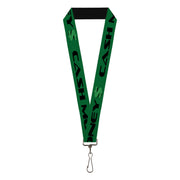 Lanyard - 1.0" - CASH MONEY $ Green Black Lanyards Buckle-Down