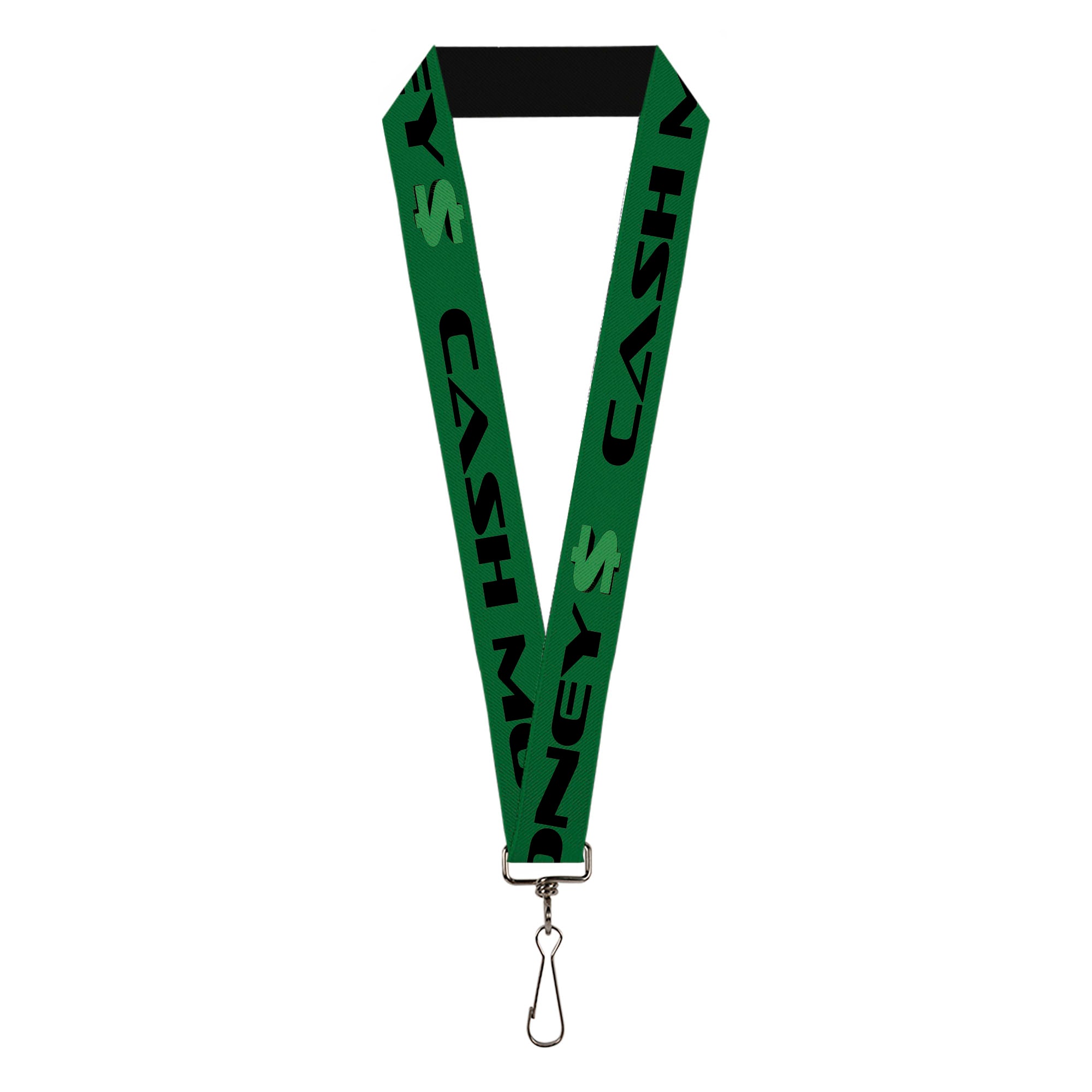 Lanyard - 1.0" - CASH MONEY $ Green Black Lanyards Buckle-Down