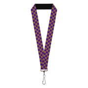 Lanyard - 1.0" - Checker Purple Gold Lanyards Buckle-Down